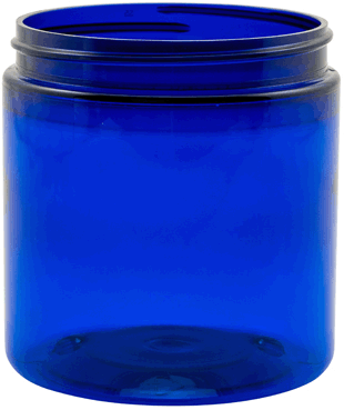 Jars 8 oz. PET Cobalt Blue without caps (70-400)     #4001B
