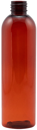 8 oz Amber Cosmo Rounds PET Plastic Bottle without caps #4013A-410-12