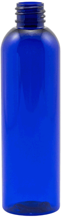PET 8 oz. Cobalt Blue Cosmo-Rounds  Plastic Bottles without caps #4013B-410-12