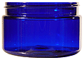 Jars 2 oz PET cobalt blue low profile heavy wall without caps #4015B-12