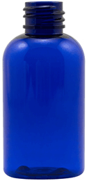 PET 2 oz Cobalt Blue Boston rounds Plastic Bottles without caps  #4021B-410-12