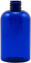 PET 4 oz. Cobalt Blue Boston Rounds Plastic Bottles without caps #4025B-410-12