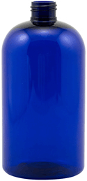 PET 16 oz. Cobalt  Blue Boston Rounds Plastic Bottles without caps   #4031B-410-12