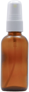 2 oz Amber Boston Round with White Ribbed Sprayer<br><font color=green>Stem needs to be cut to size</font> #AEDL2-240