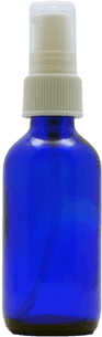 1 oz Blue Boston Round Glass Bottle with White Ribbed Treatment Pump<br><font color=red> New Discount Price </font><br><font color=green> no additional discount on this item  </font> #AEDL5-360
