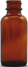 1 oz Amber Boston Round Glass Bottle without caps   #BA01-12