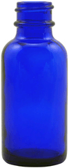 1 oz Blue Boston Rounds Glass Bottle  without caps (20-400) #BB01-12