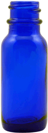 1/2 oz Blue Boston Rounds Glass Bottle without caps (18-400) #BB01-2-24
