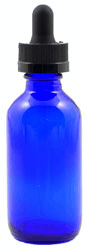 2 oz Blue Boston Rounds Glass Bottle  with Child Resistant Pipettes<br><font color=green>  Use shrink band 5444 for tamper evident seal </font>    #BB02-12-CRC