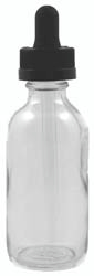 2 oz Clear Boston Round Glass Bottle with Child Resistant Pipettes<br><font color=green>  Use shrink band 5444 for tamper evident seal </font> #BC02-240-CRC