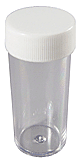1/2 ounce clear thick wall styrene VIALS with cap  #C-60-18-100