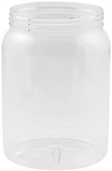 Half Gallon (64 oz.) PET clear wide-mouth Plastic Jars <br><font color=red>  item 110 Pump Cap not suitable for this jar </font> (CP-64) O.Berk® West