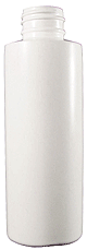 Cylinder Rounds Plastic Bottle 4 oz. HDPE white without caps #CYL04W-12