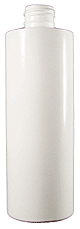 Cylinder Rounds Plastic Bottle 8 oz. HDPE white without caps  #CYL08W-12