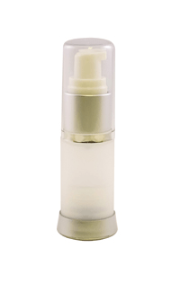 15ml Frost Matte Slv/Clear Cap Airless Pump Plastic Bottles #D06L15