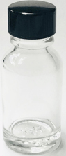 15 ml Clear Glass Euro Dropper Bottle <br><font color=blue>With black phenolic cap </font>    #DB9-M03025