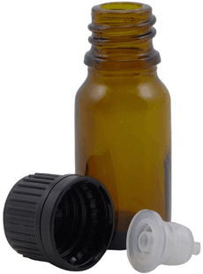 5 ml Amber Glass Euro-Dropper Bottles with cap black   #DBA05-24
