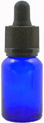 15 mL Blue Euro-Dropper Glass Bottles with CRC/Tamper Evident Silicon Bulb Pipette   <br><font color=red> 15% OFF Reg. Price $14.64 </font> #DBBT15-24