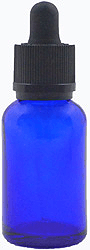 30 mL Blue Euro-Dropper Glass Bottles with CRC/Tamper Evident Silicon Bulb Pipette    #DBBT30-FLAT