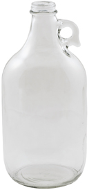 Half Gallon Clear Glass Jug narrow mouth without caps      #GC01-2