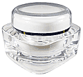 50ml Jar Acrylic with white cap with silver band #JACS-50ML