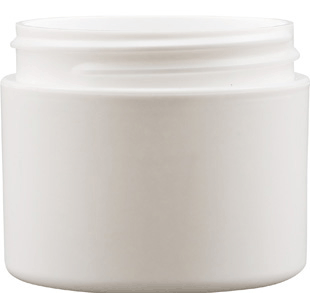JAR 1 oz. White plastic straight base double wall without caps #JPP01-12