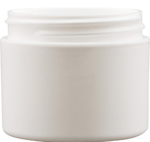 JAR 2 oz. White plastic straight base double wall without caps   #JPP02-CASE