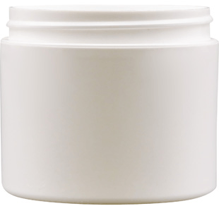 JAR 4 oz. White plastic straight base double wall without caps #JPP04