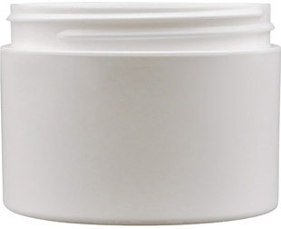 JAR 8 oz. White plastic straight base double wall without caps #JPP08