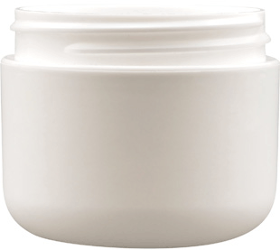 JAR 2 oz. white Cosmetic Plastic round base double wall without caps #JPR02-12