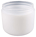 JAR 4 oz. Natural Cosmetic Plastic round base double wall without caps #JPR04-FROST
