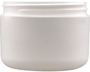 JAR 8 oz. White Cosmetic Plastic round base double wall without caps #JPR08-12