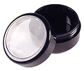 JAR 10ml Black base with black cap/clear top #JPS-10ML-BLK-12