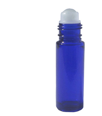 1/3 oz Blue Roll-On Glass Perfume Bottles with fitment and cap. Click RB-Cap to choose cap color #RB-12